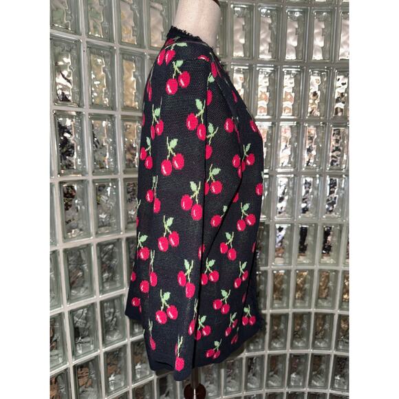 Cervelle vintage cherry cardigan - size Large - Picture 2 of 11